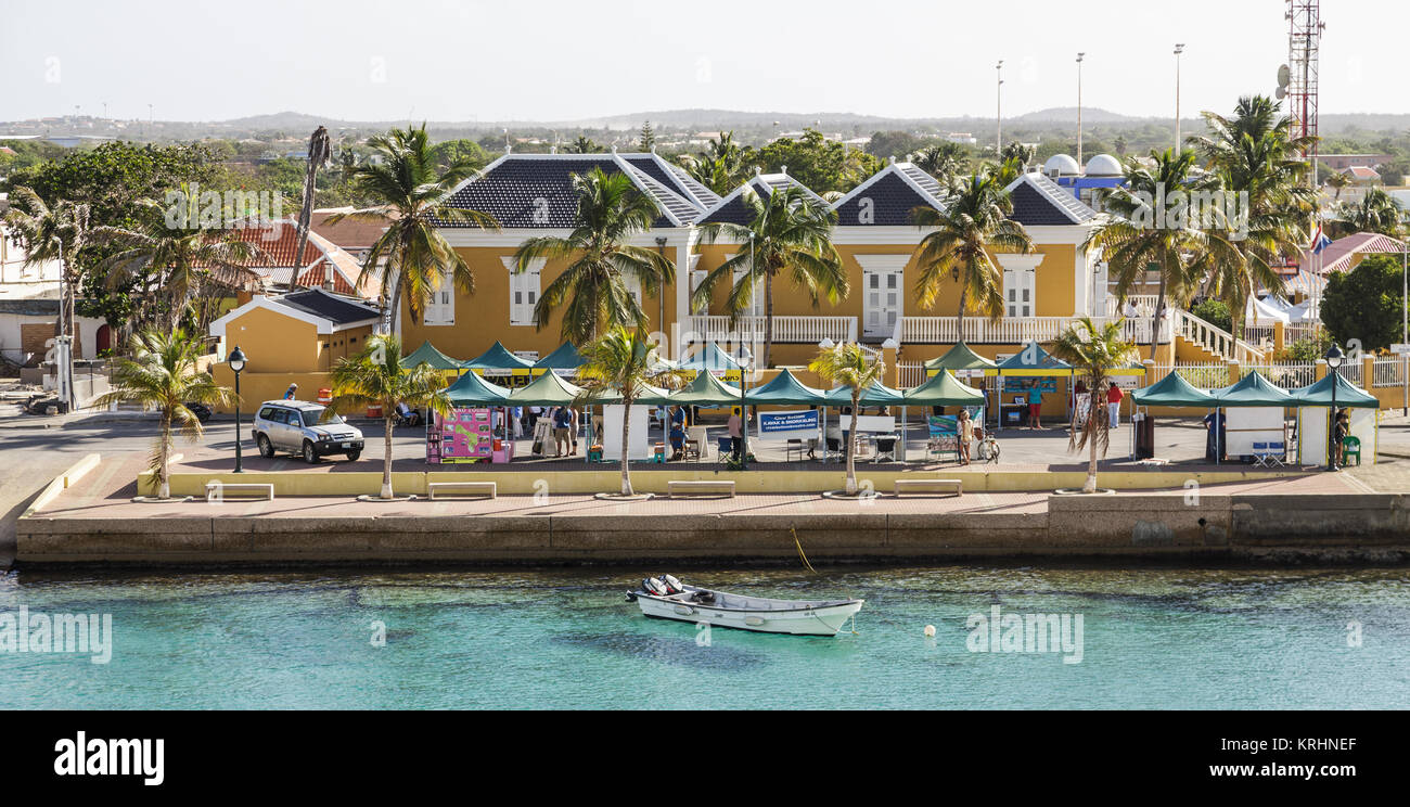 Bonaire Tour fornitori sul lungomare Foto Stock
