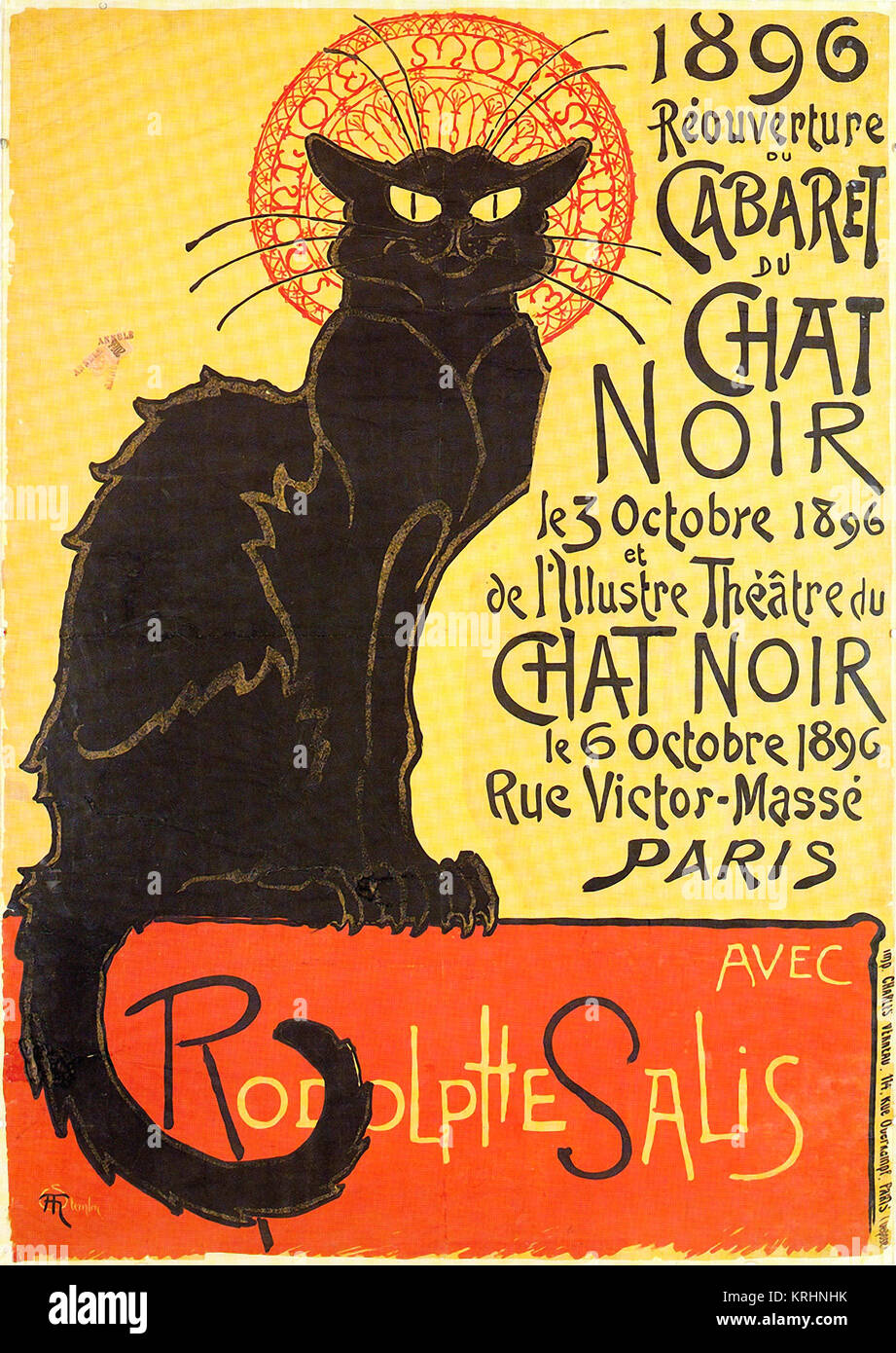 Cabaret du Chat Noir - Black Cat Cabaret Foto Stock