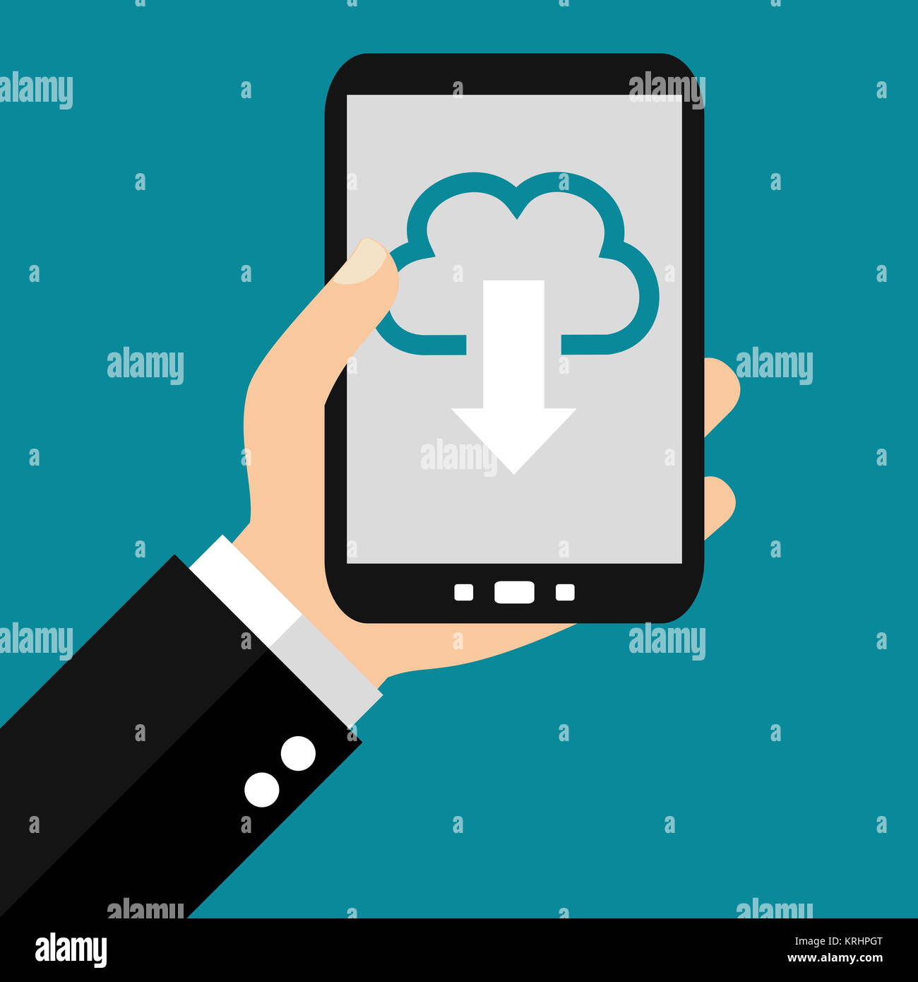 Il cloud scaricare lo smartphone Foto Stock