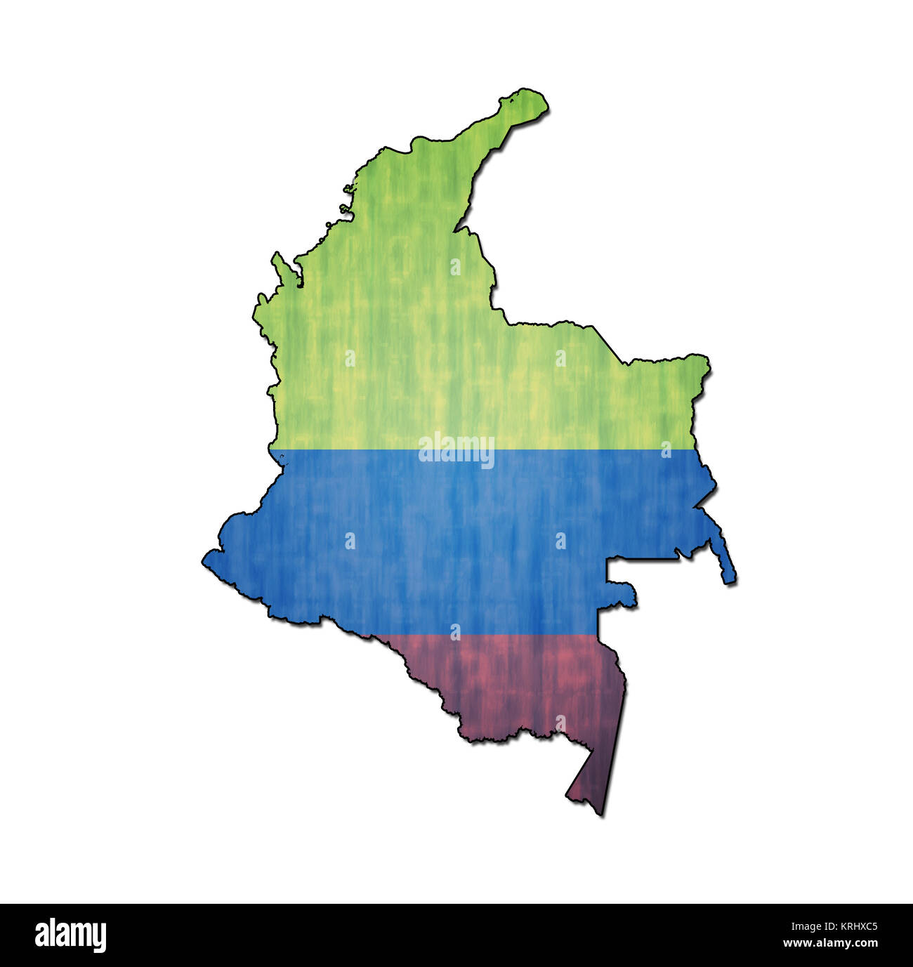 Colombia il territorio con bandiera Foto Stock