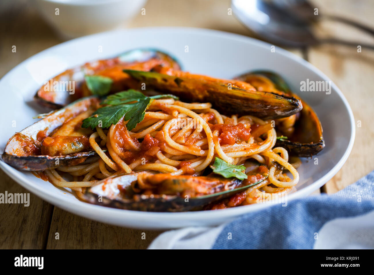 Spaghetti Marinara Foto Stock