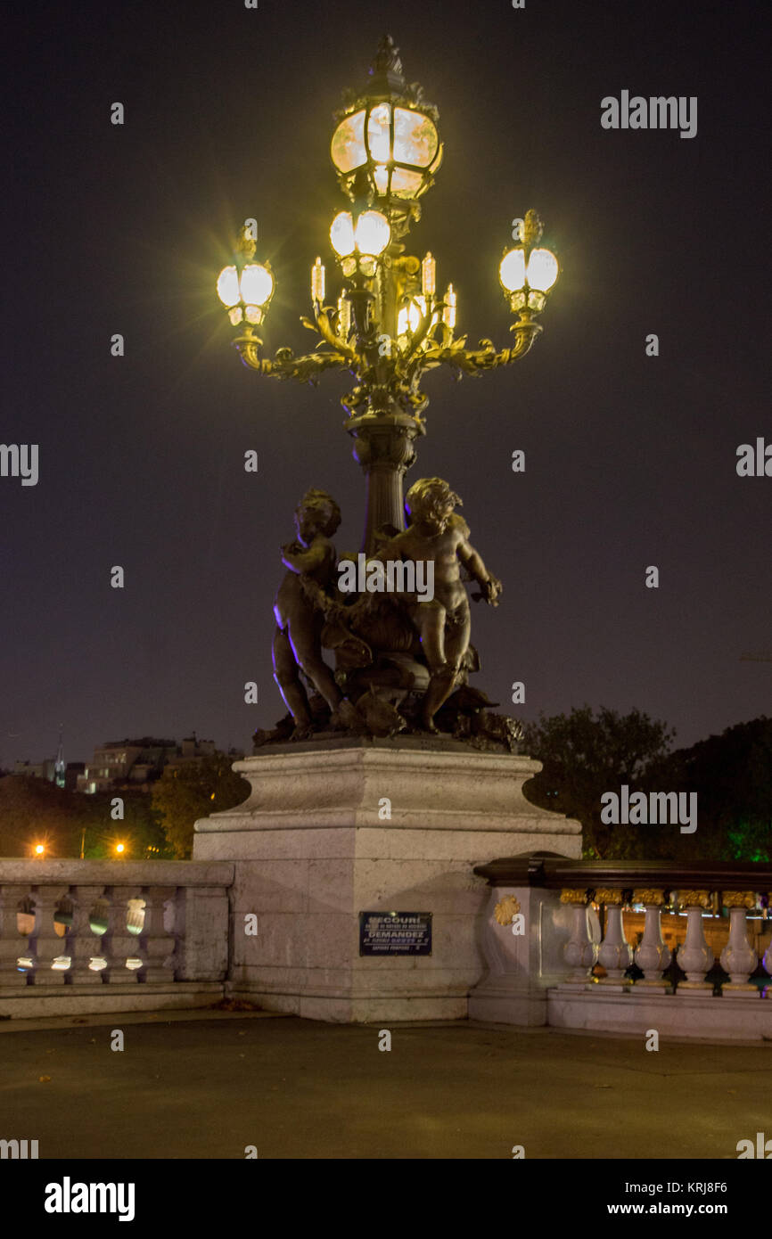 Pont Alexandre III, Parigi, Francia Foto Stock