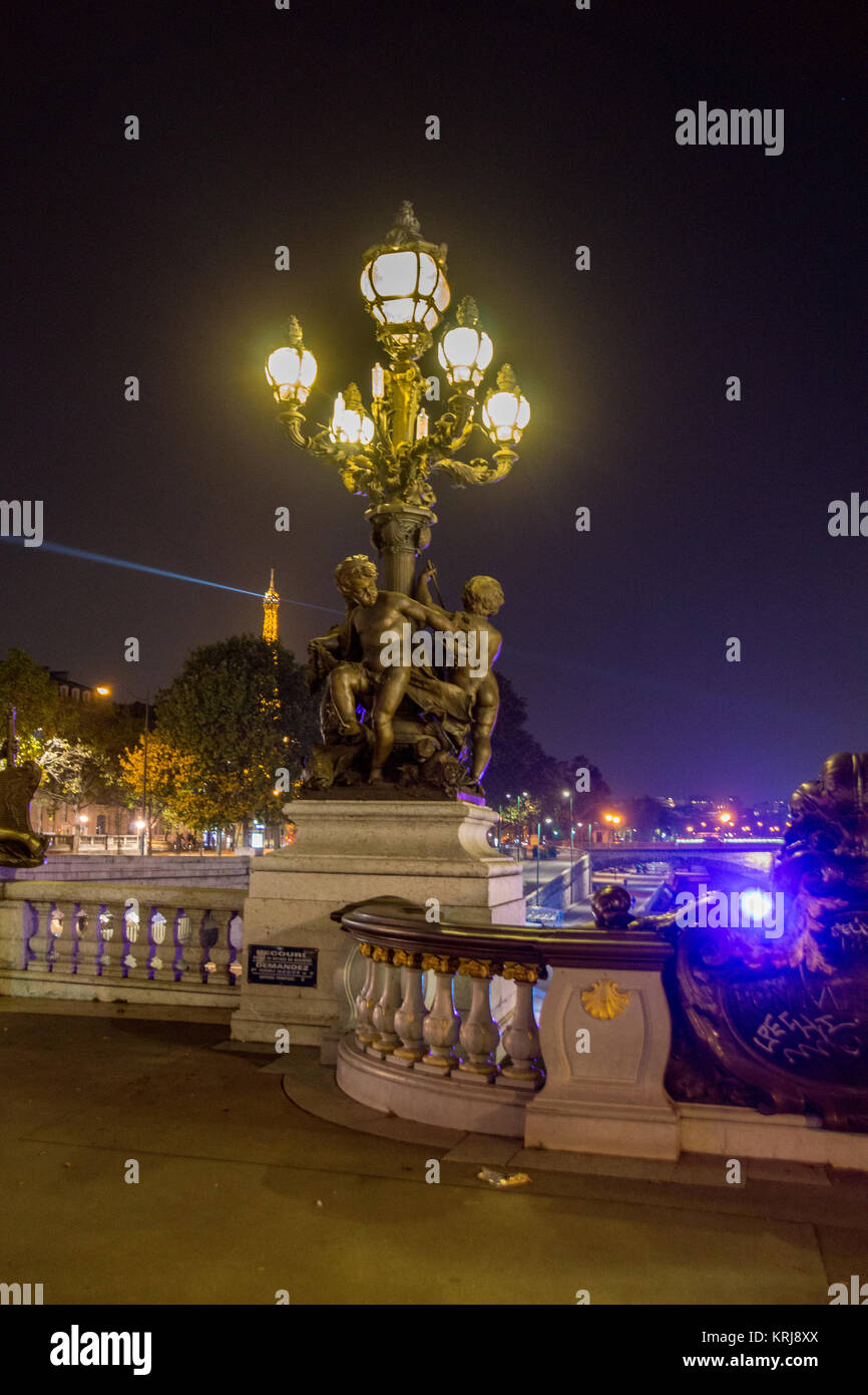 Pont Alexandre III, Parigi, Francia Foto Stock