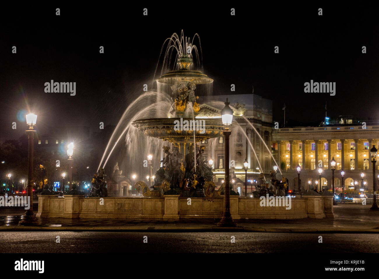 Fontana dei mari, Place de la Concorde, Paris, Francia Foto Stock