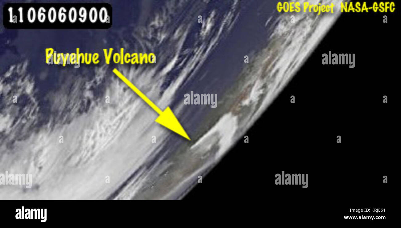 Eruzione del Puyehue-Cordón vulcano Caulle giugno 6 Foto Stock