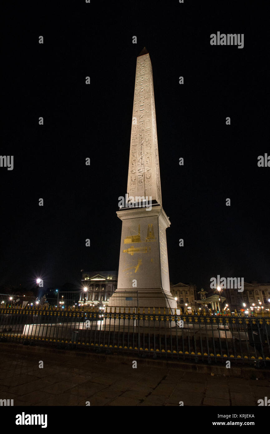 Obelisco, Place de la Concorde, Paris, Francia Foto Stock