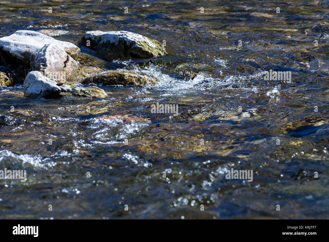 Pietre in riverbed Foto Stock