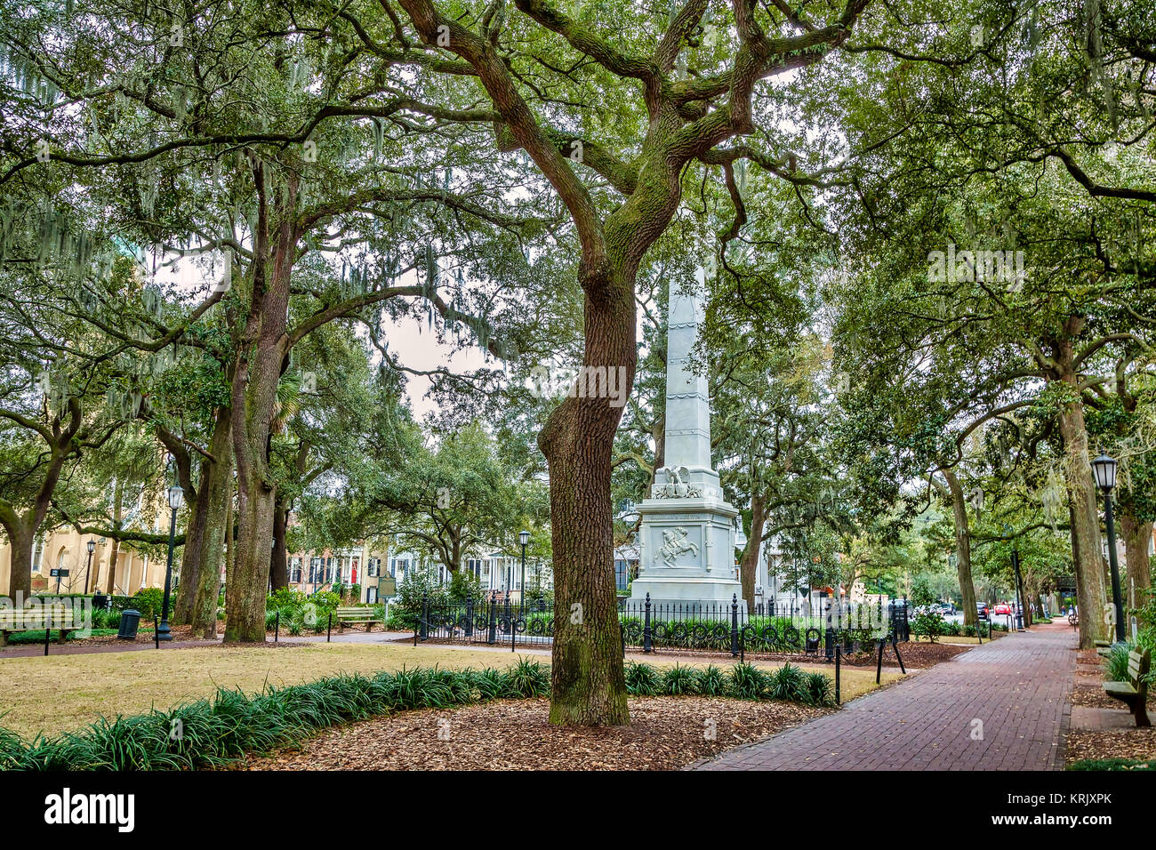 Monterey Square a Savannah, Georgia Foto Stock