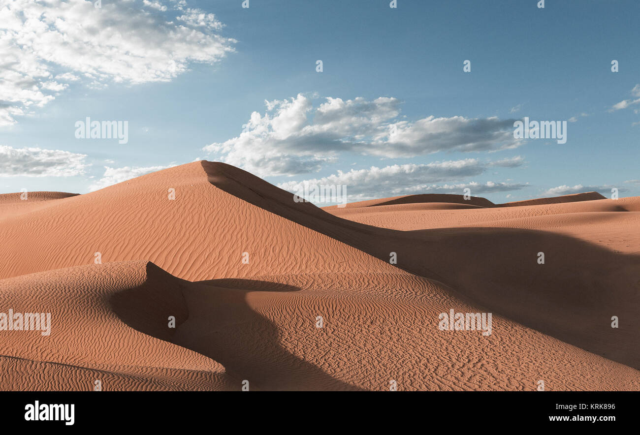 Ombre sulle dune di sabbia nel deserto Foto Stock