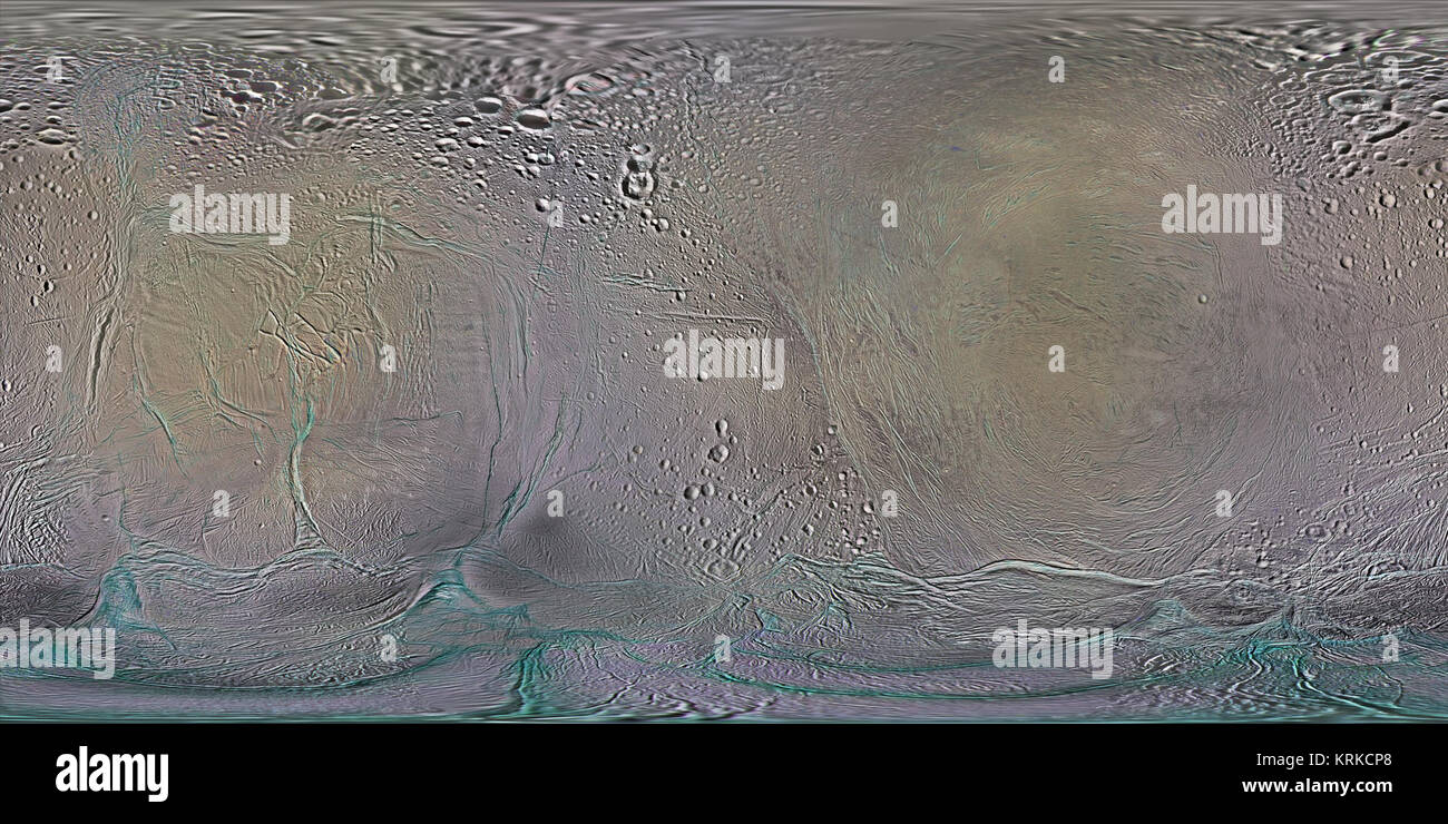 Enceladus mappa a colori Foto Stock