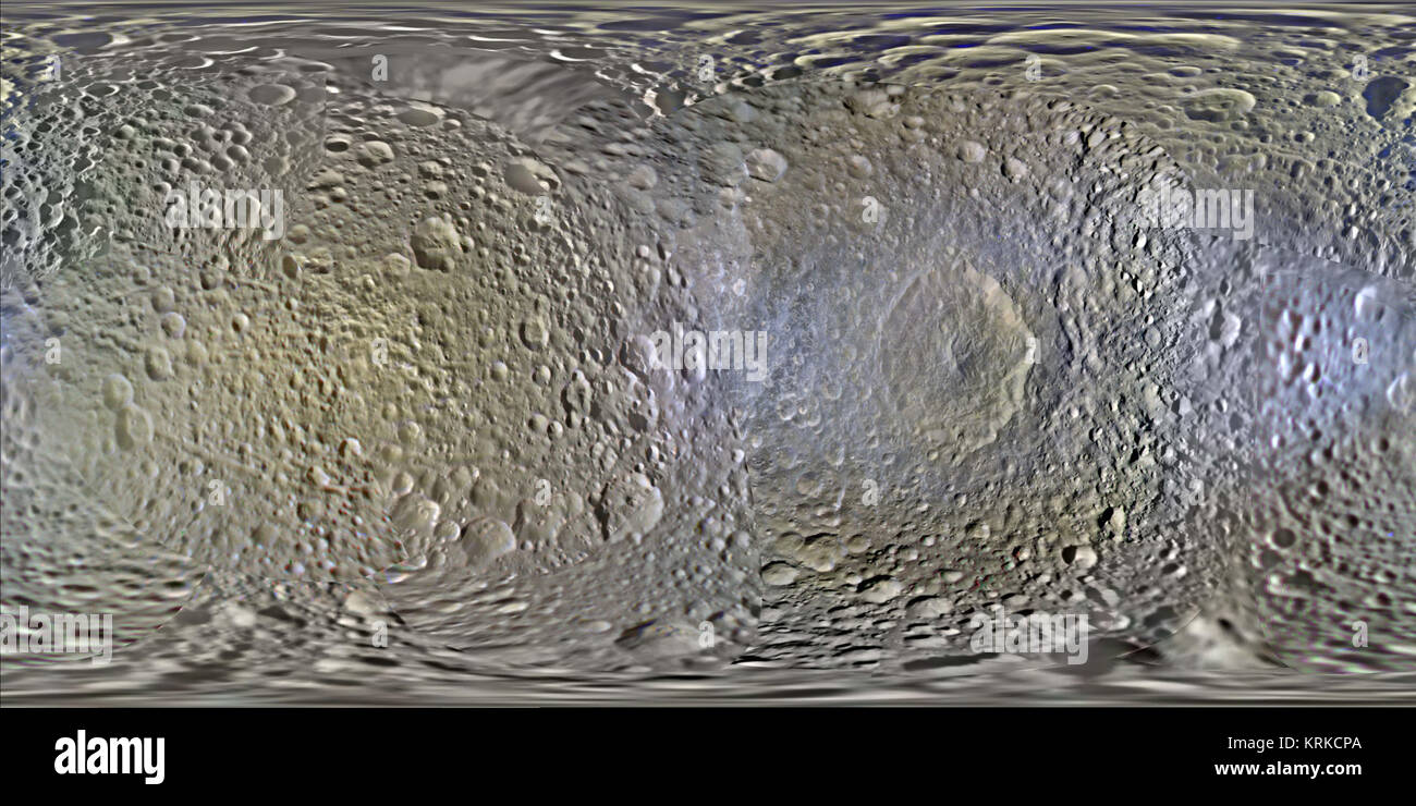 Mimas mappa a colori Foto Stock