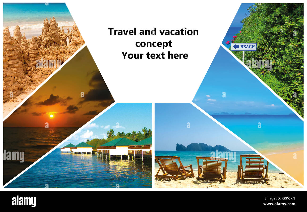Collage di estate spiaggia immagini - natura e lo sfondo di viaggio Foto Stock