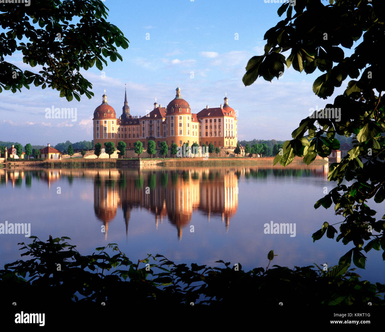 Castello di Moritzburg, nei pressi di Dresda, Sassonia, Germania Foto Stock