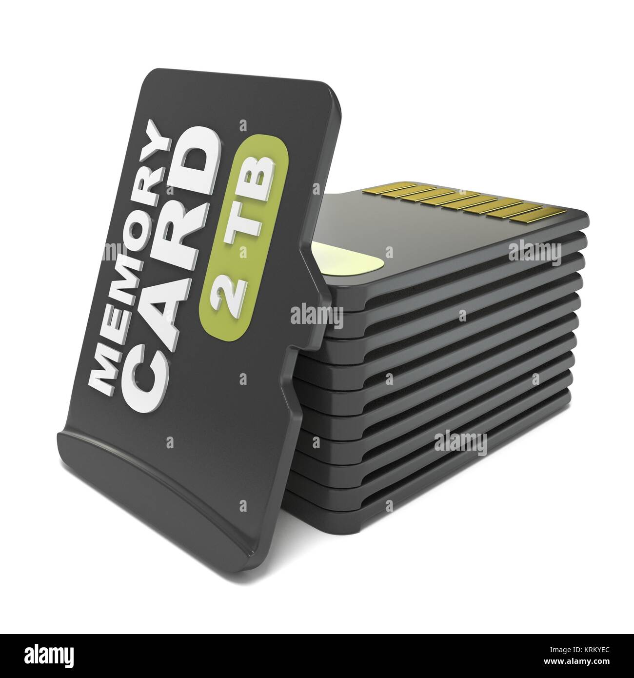 Memoria micro SD card stack. 3D Foto Stock