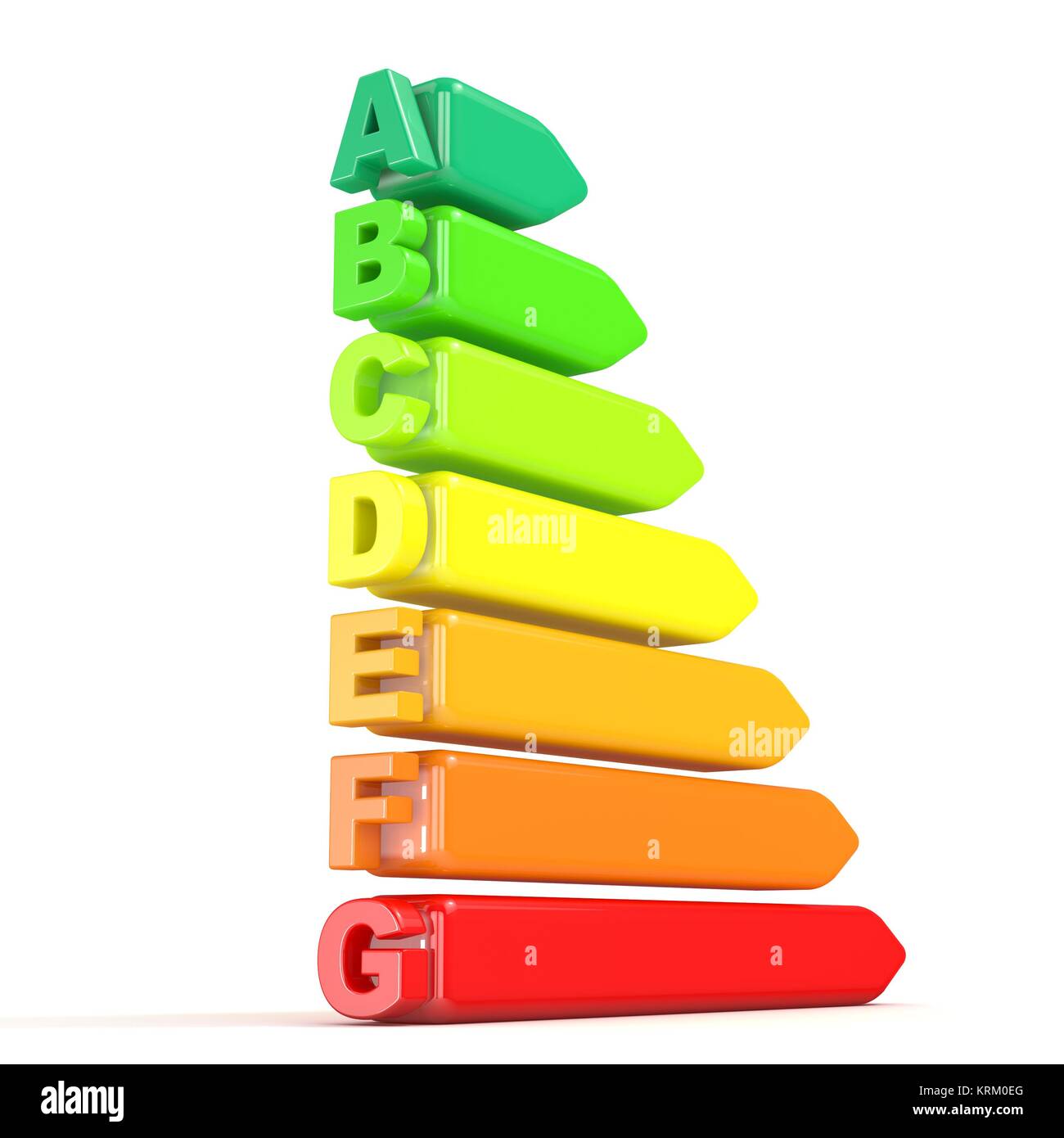 3D illustrazione di efficienza energetica grafico Foto Stock