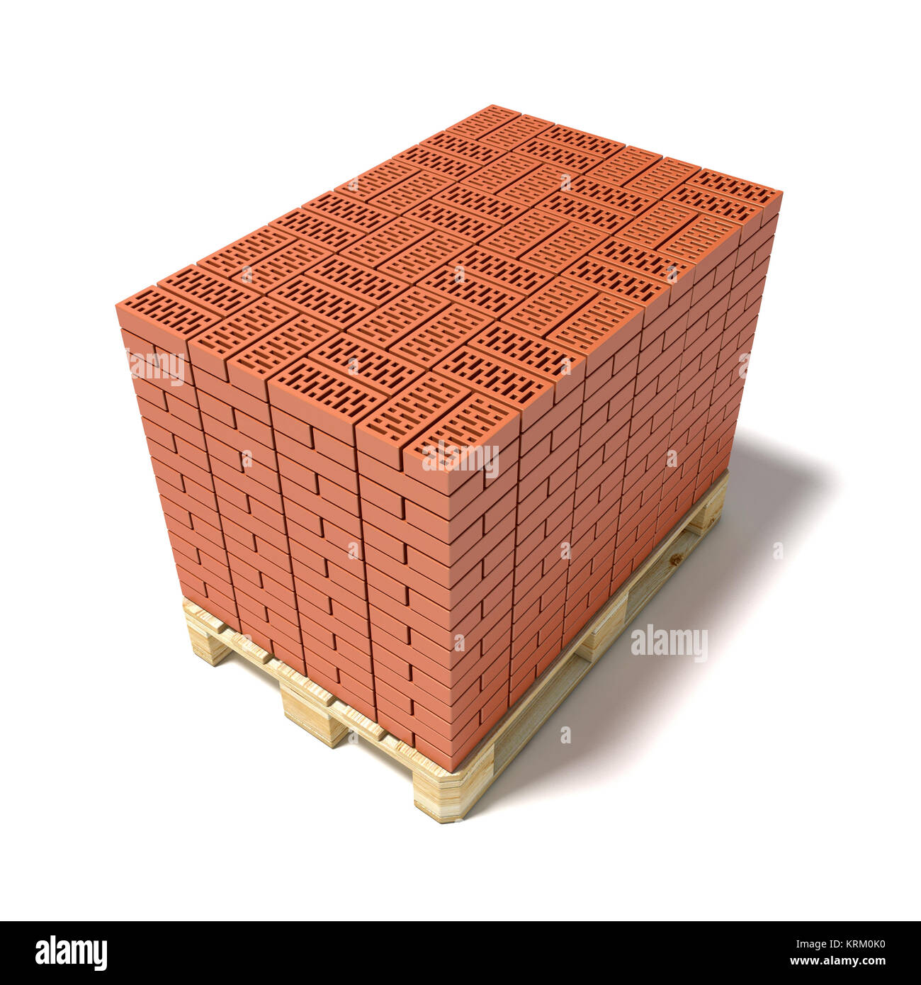 Euro pallet pieno di mattoni in ceramica. 3D Foto Stock