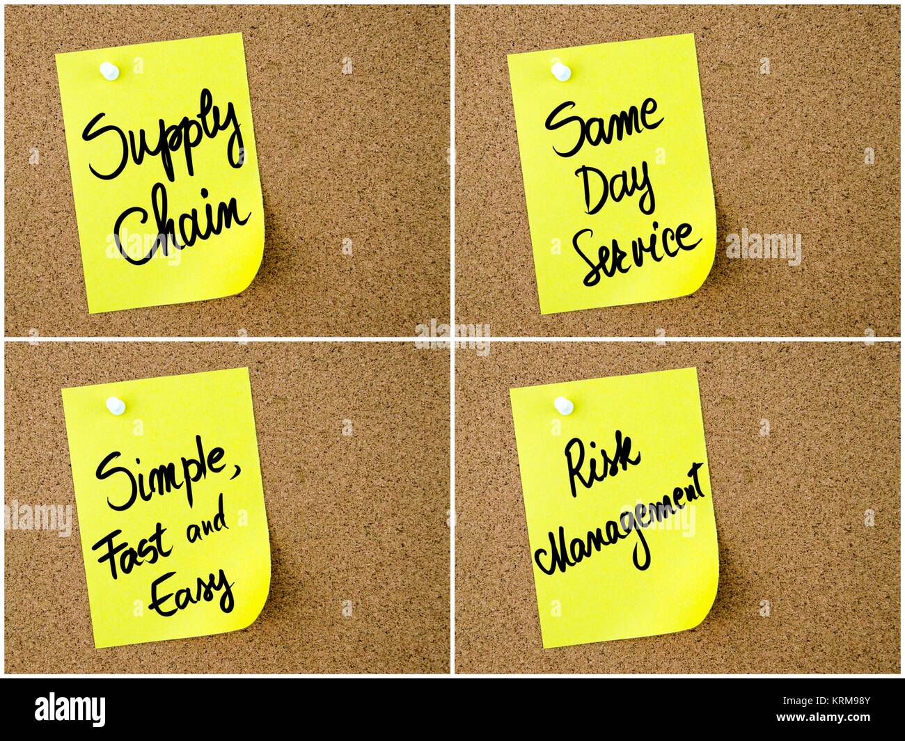 Collage di acronimi aziendali scritti sulla carta nota Foto Stock
