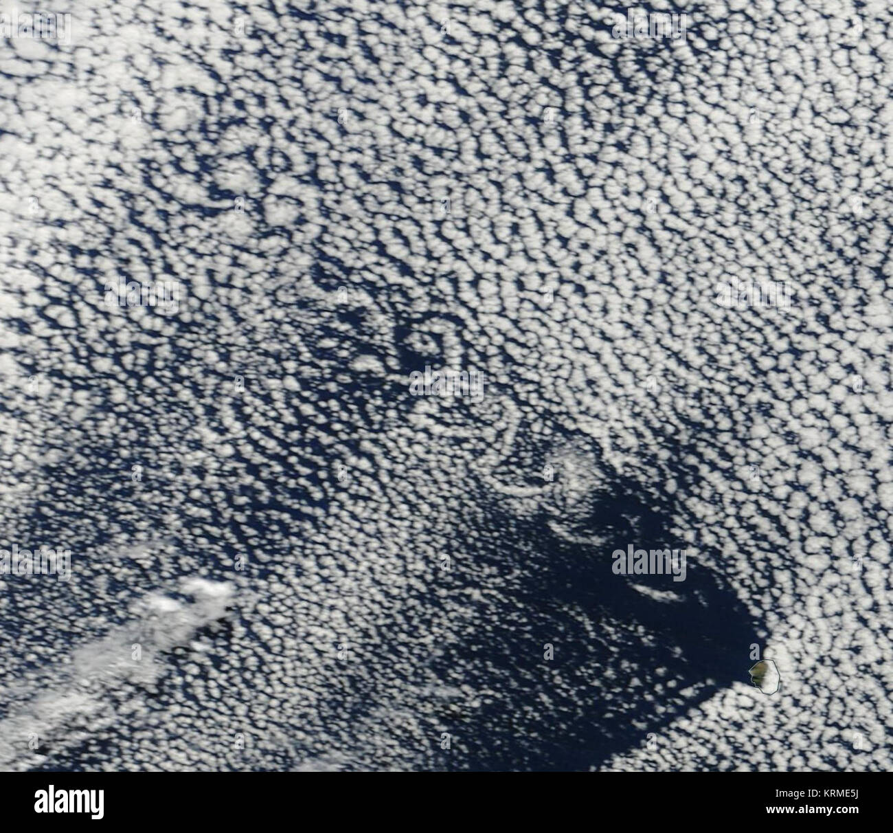 Vortice Karman street off Alejandro Selkirk Isola Foto Stock