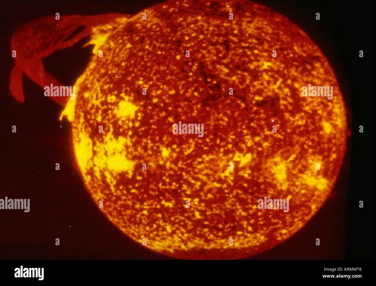 Solar Flare fotografato dal terzo equipaggio 19 dicembre 1973 alla luce di elio ionizzato utilizzando l'estremo ultravioletto-spectroheliograph dell'U.S. Naval Research Laboratory Foto Stock