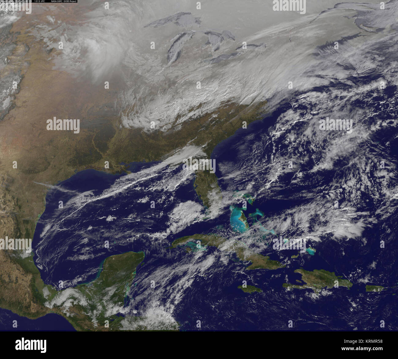 Vista satellitare della centrale e orientale degli Stati Uniti nel Deep Freeze (12071891255) Foto Stock