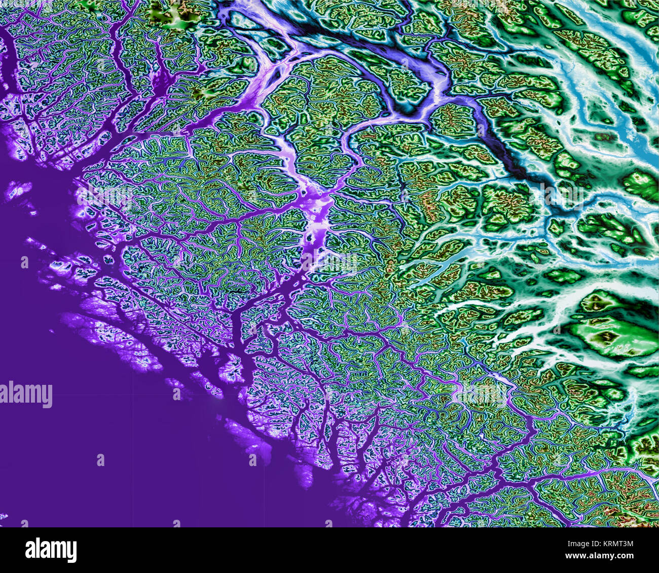 Kitimat Mtn varia BC 52a56N 126A131W Topo Rainbow Zebra 1020 Foto Stock