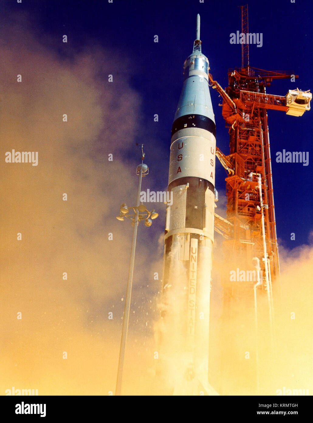 Il decollo di Apollo 7 da Cape Kennedy Launch Complex 34 Foto Stock