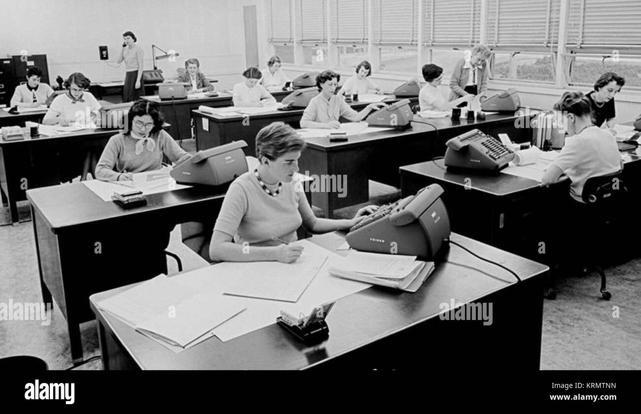 Edificio di elaborazione 122 01/10/1955 ordinato da: Newland computer umano - Jet Propulsion Laboratory dipendenti Foto Stock