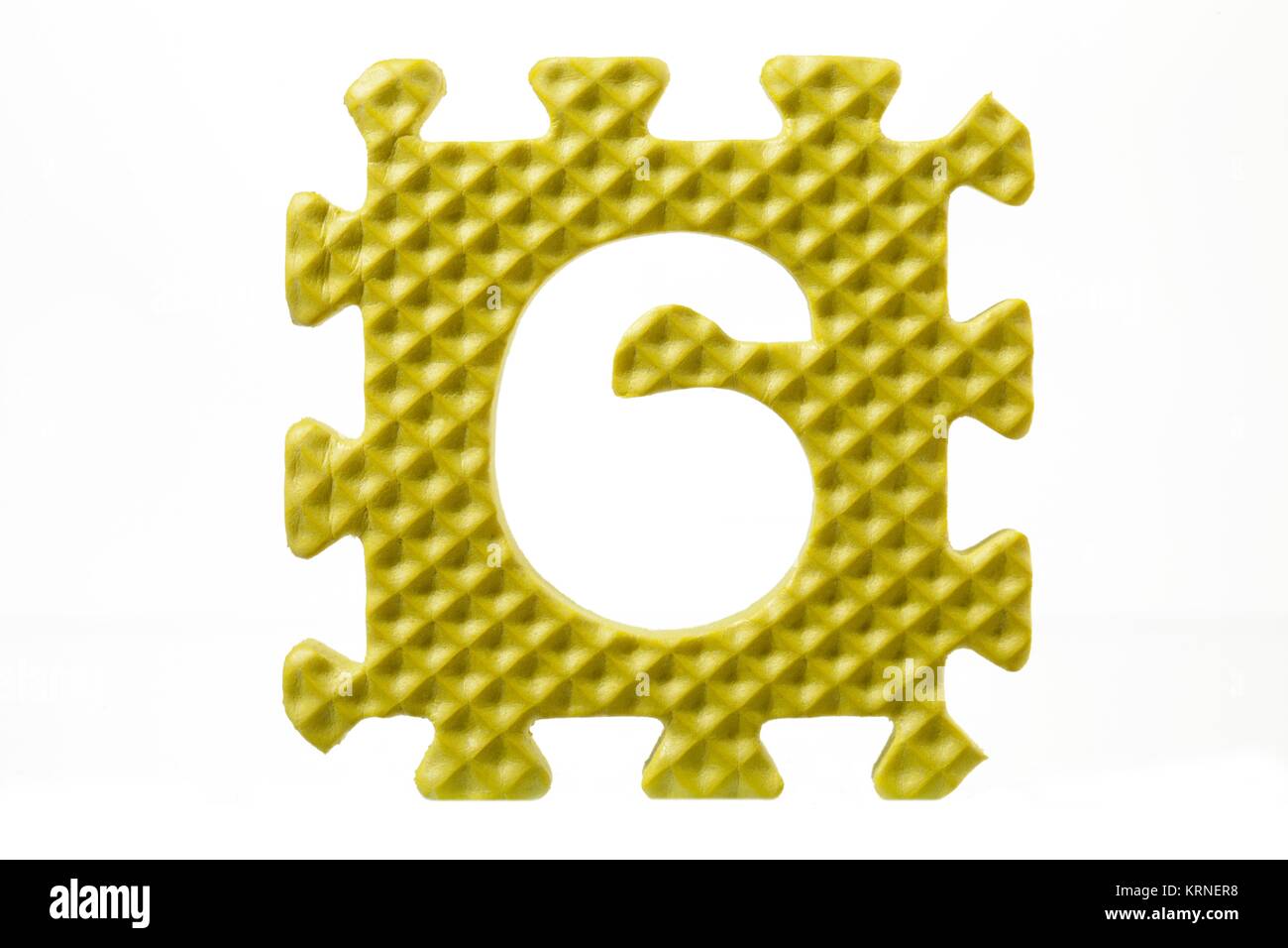 Numero di schiuma puzzle con sei Foto Stock