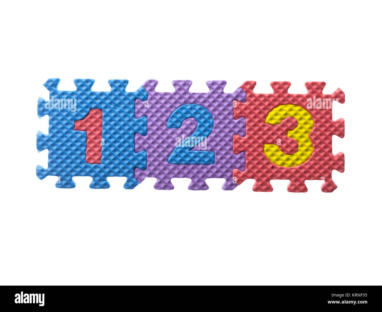 Puzzle di schiuma con numeri Foto Stock