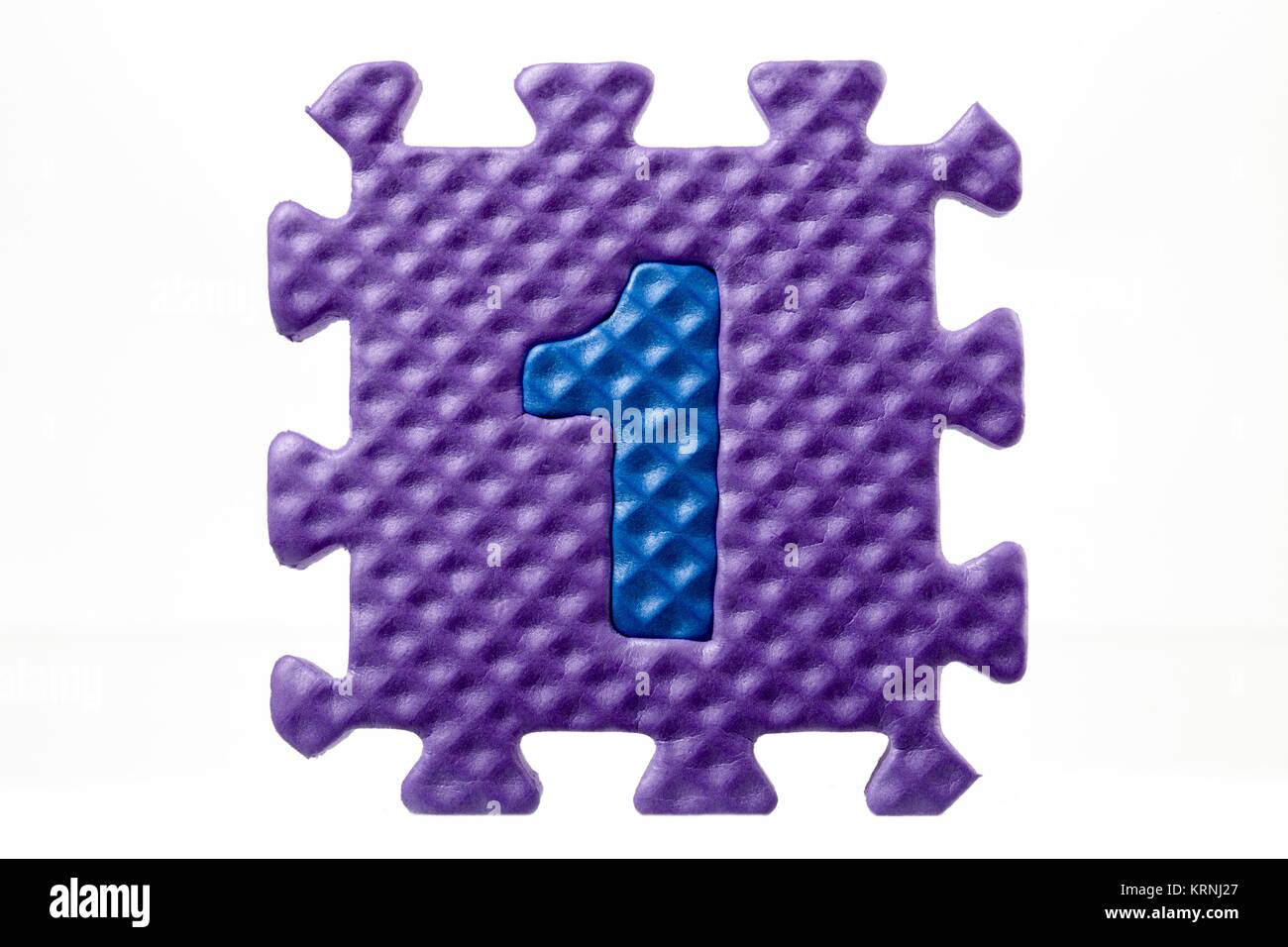 Puzzle di gomma con numero 1 Foto Stock