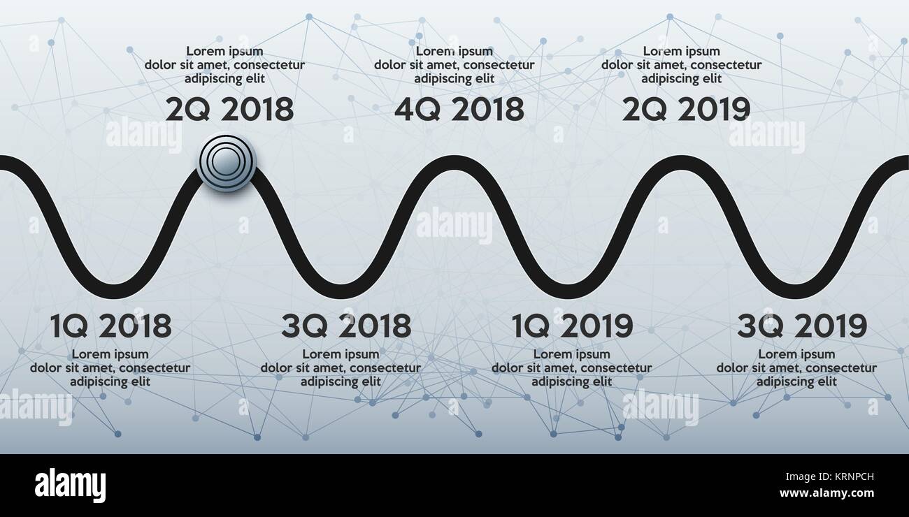 Il concetto di business della timeline roadmap. Illustrazione Vettoriale
