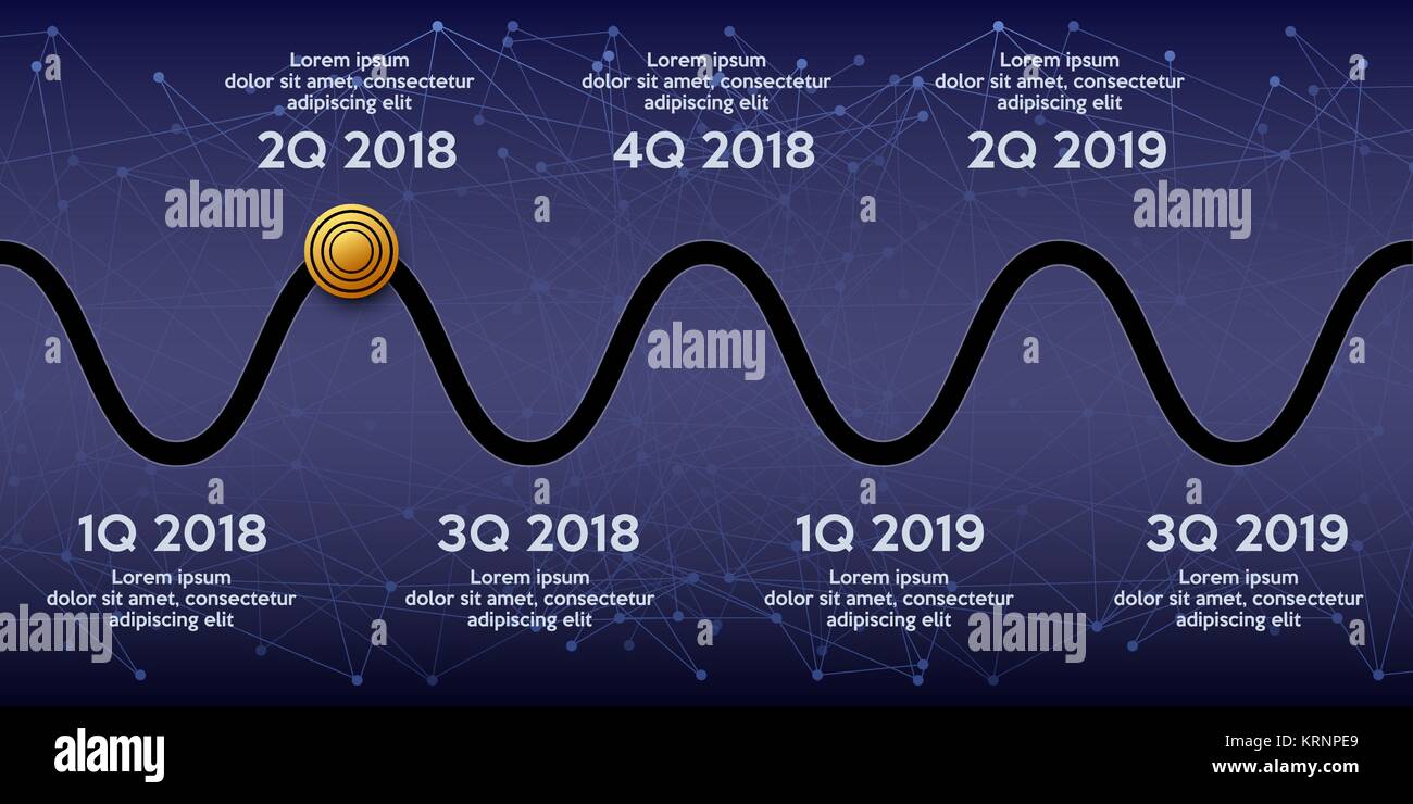 Il concetto di business della timeline roadmap. Illustrazione Vettoriale