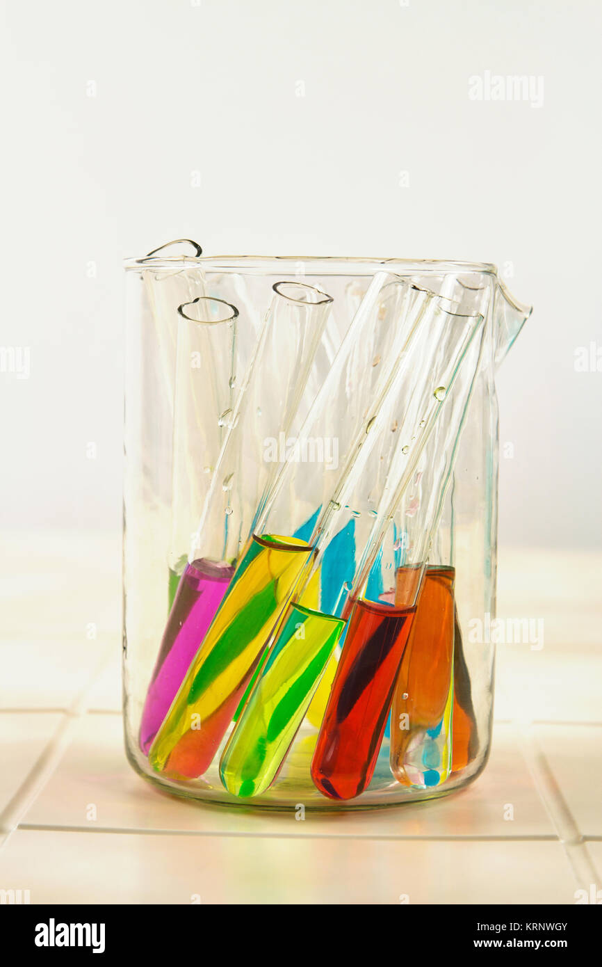 Soluzioni multicolore in vetro Foto Stock