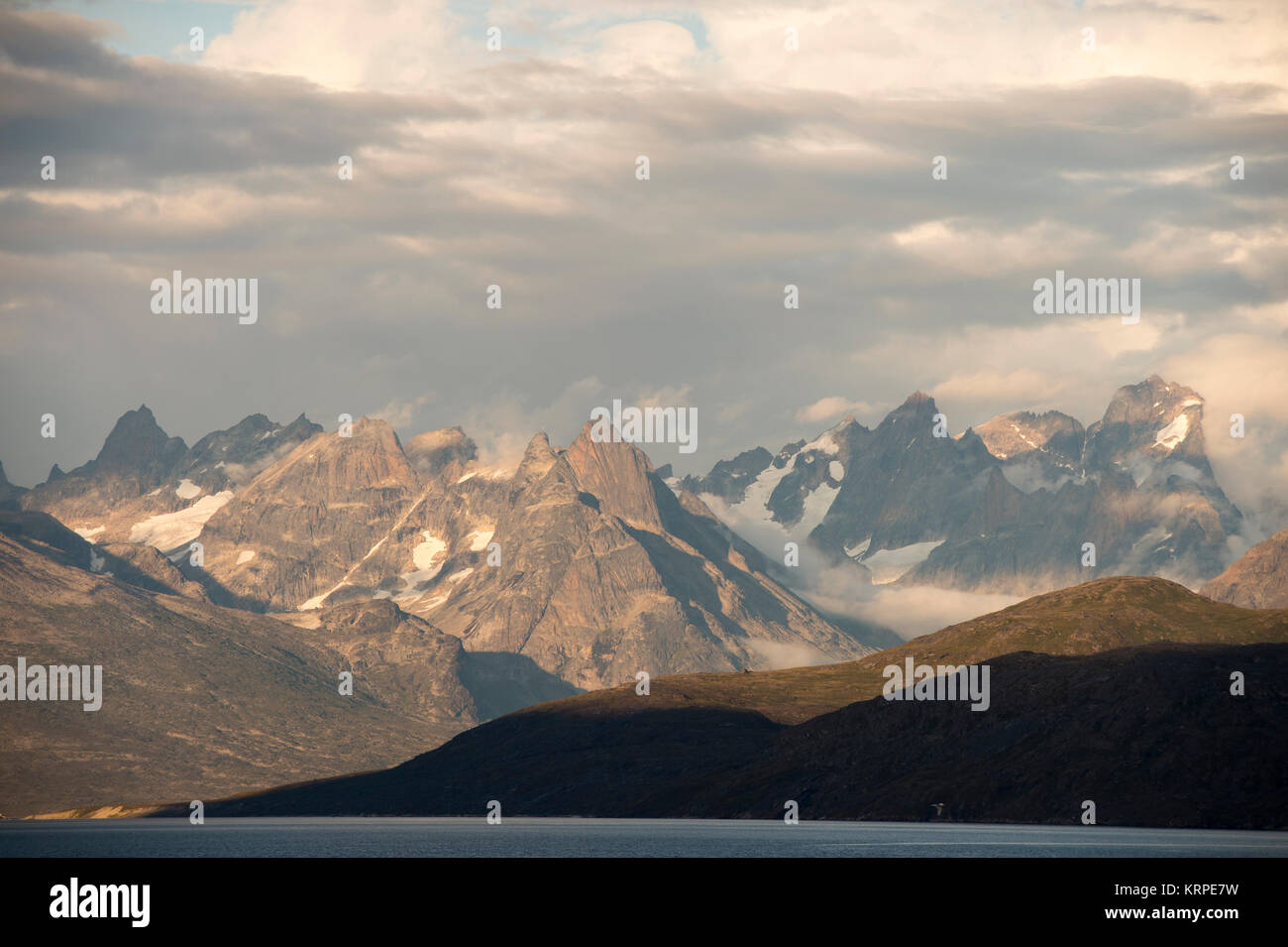 Vista sulla montagna in Groenlandia Foto Stock