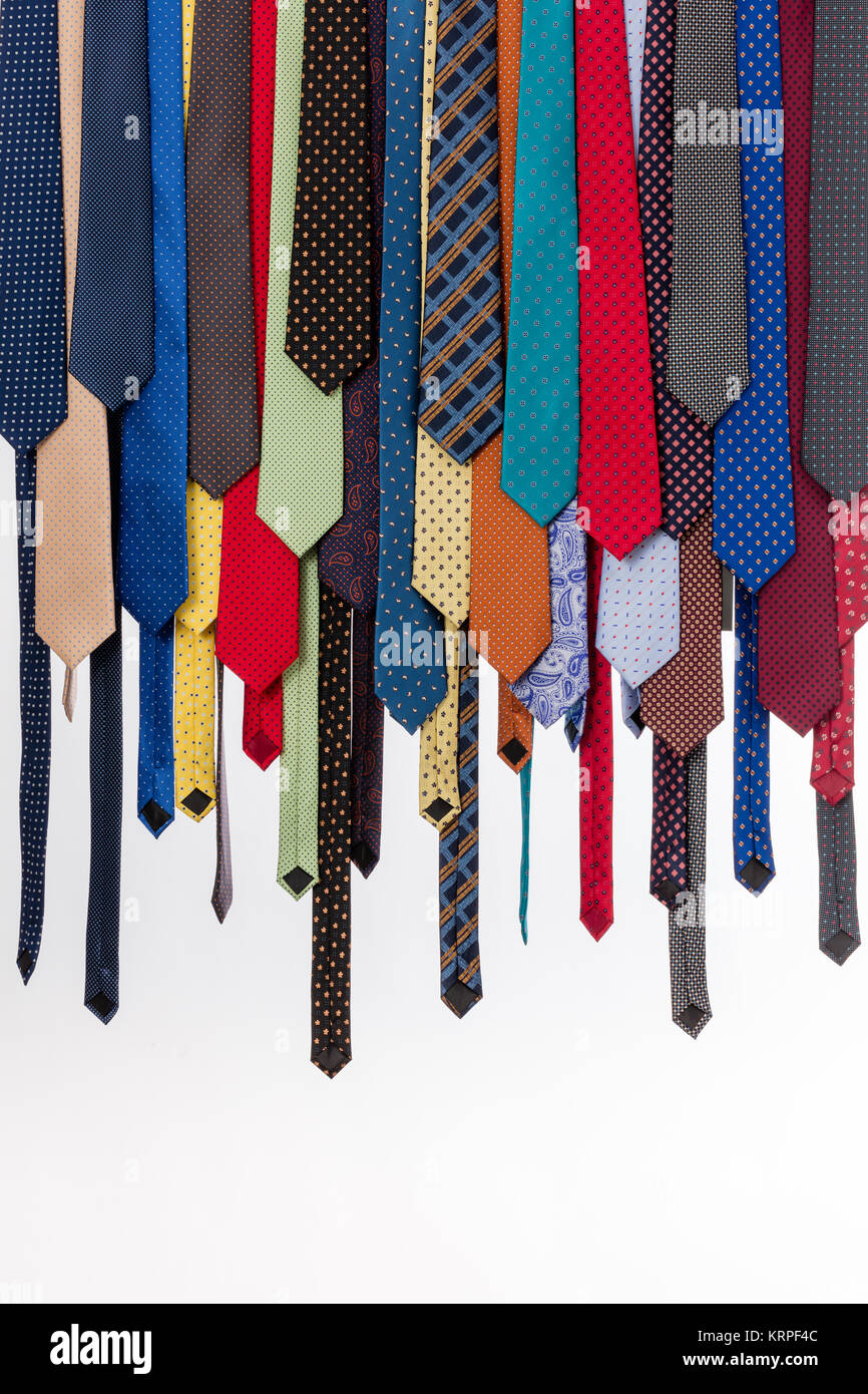 cravatte colorate Foto Stock
