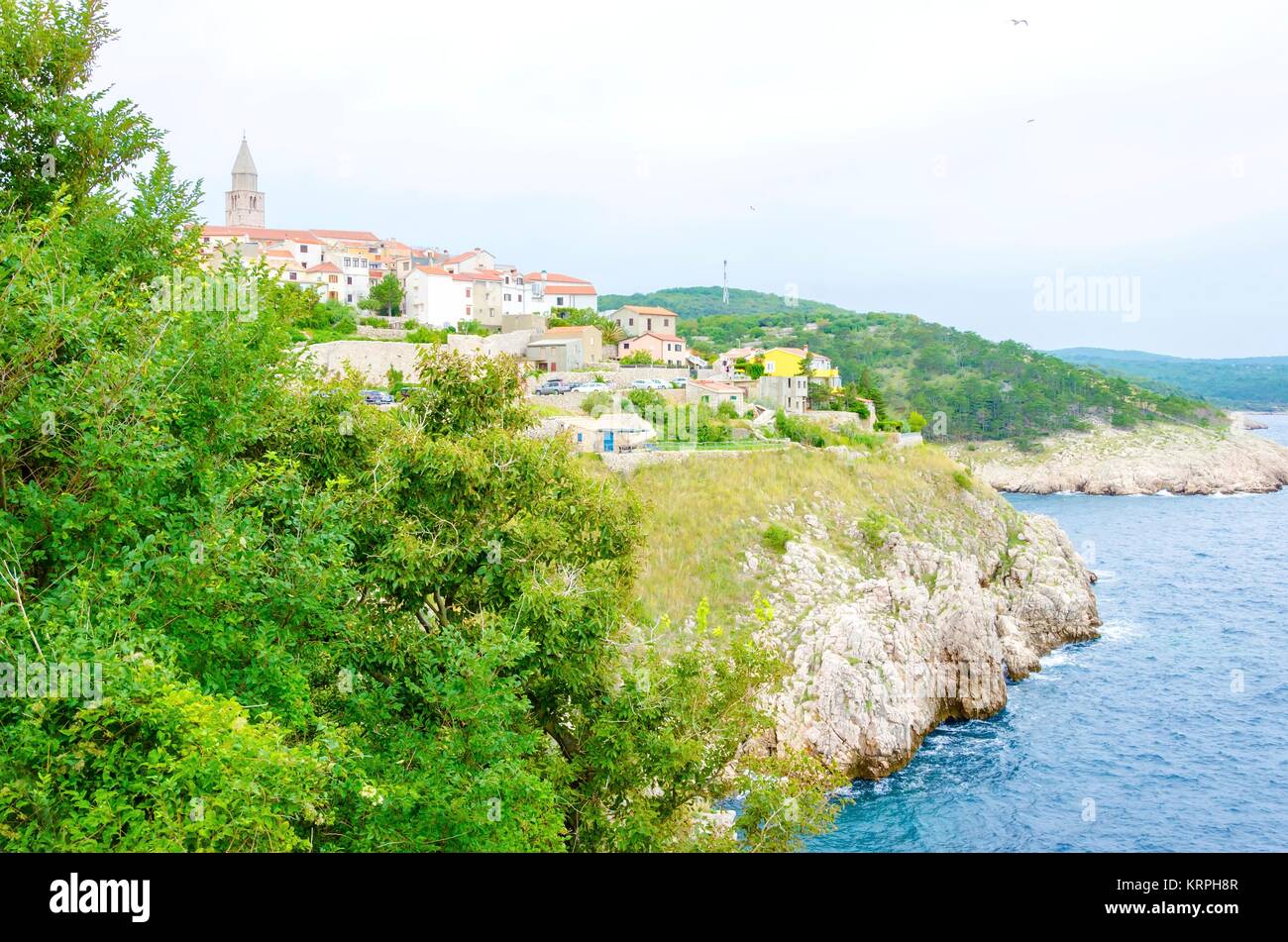 Vrbnik, isola di Krk, Croazia Foto Stock