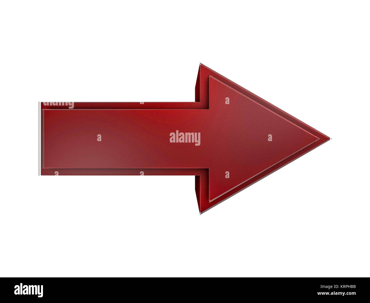 Freccia rossa Icona segno. Il rendering 3D Foto Stock