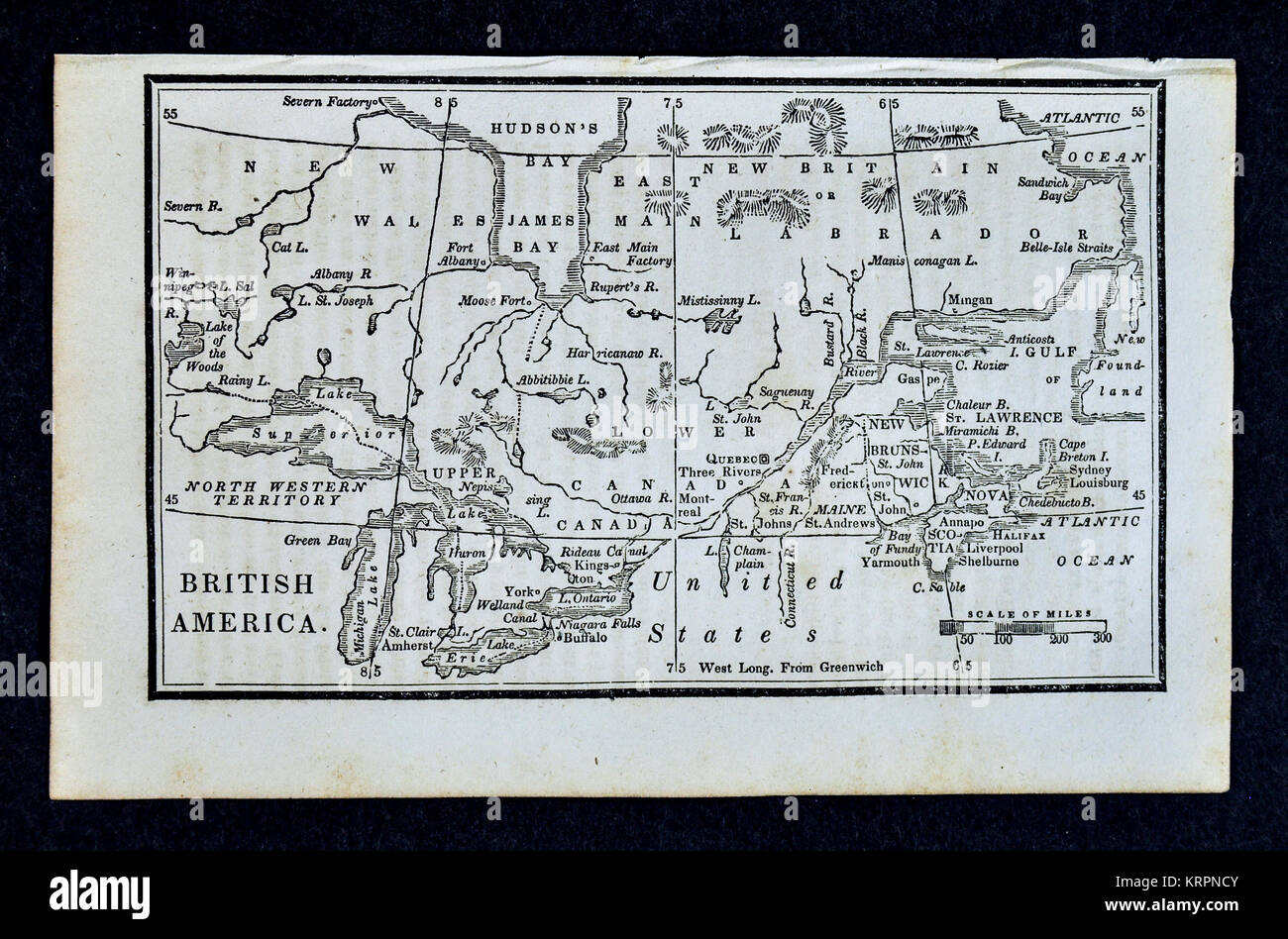 1830 Nathan Hale mappa - British America Canada Ontario Quebec Nova Scotia Baia di Hudson Grandi Laghi Foto Stock