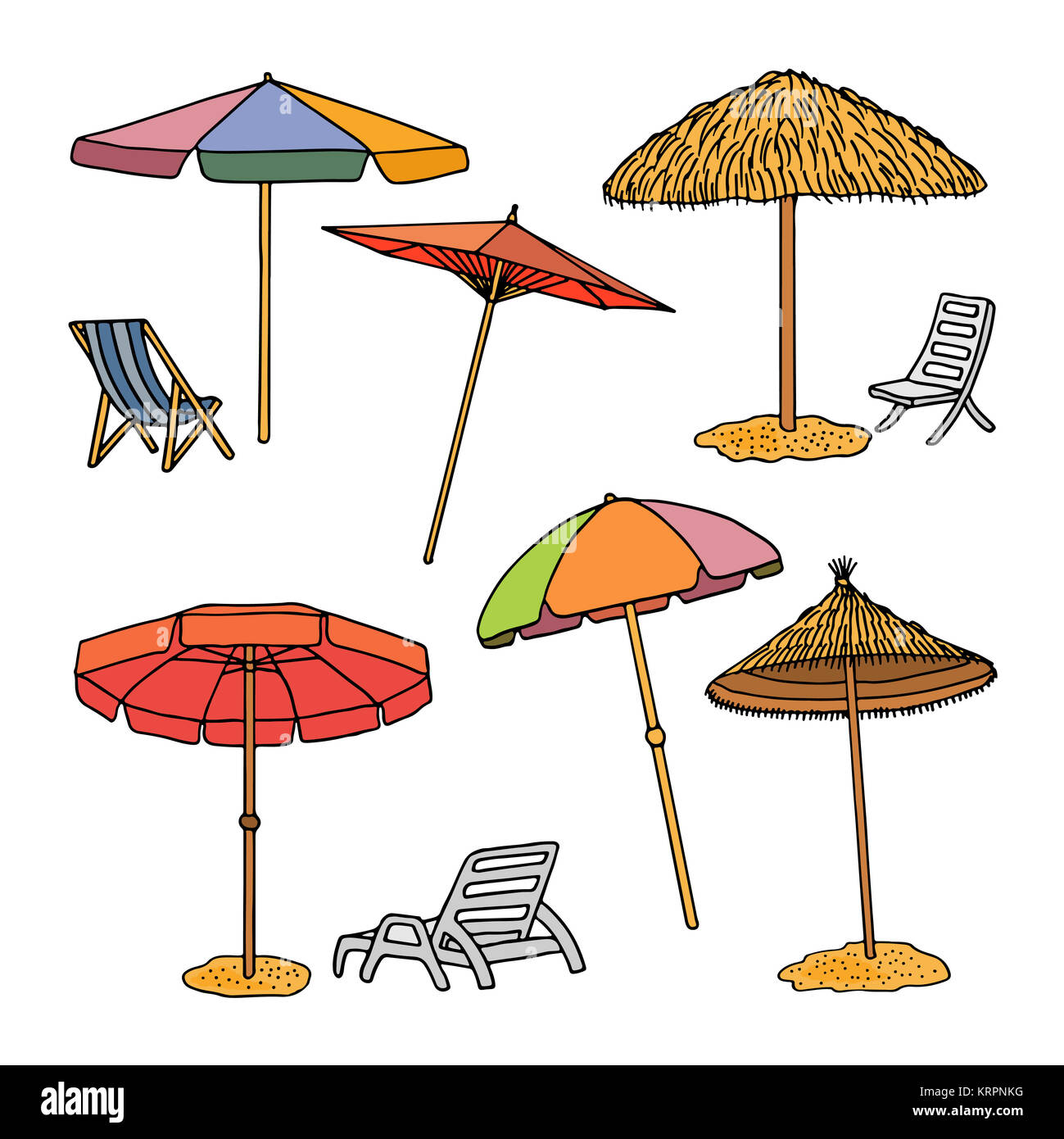 disegno spiaggia ombrellone clipart