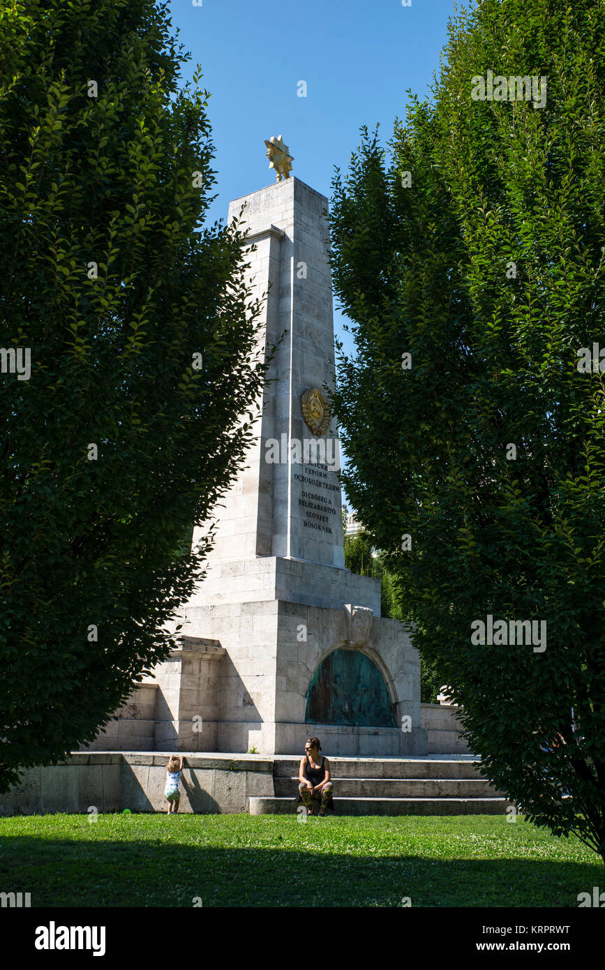 Sovietica Esercito Rosso memorial, Liberty square, Budapest Foto Stock