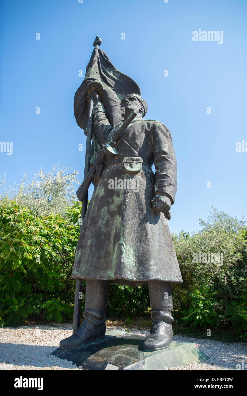 Red Army soldier statua, Memento Park, Budapest Foto Stock
