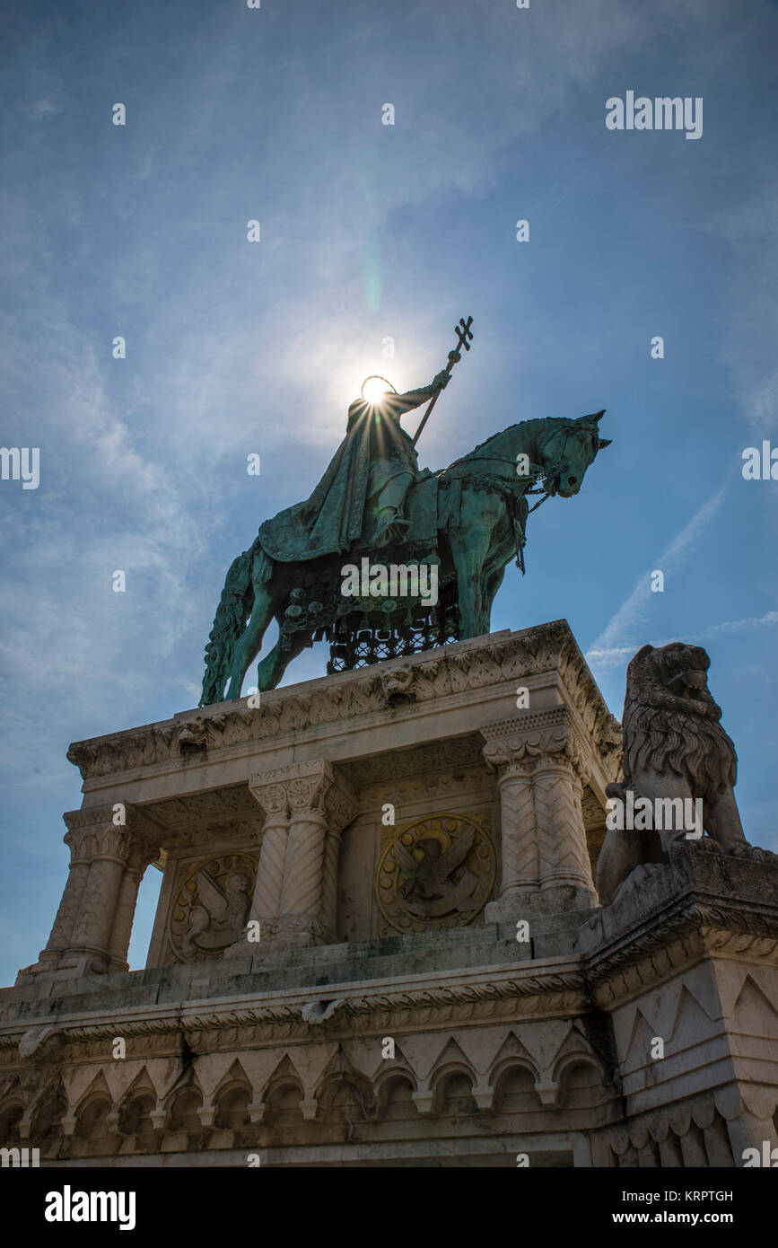 Re Santo Stefano statua, Budapest, Ungheria Foto Stock