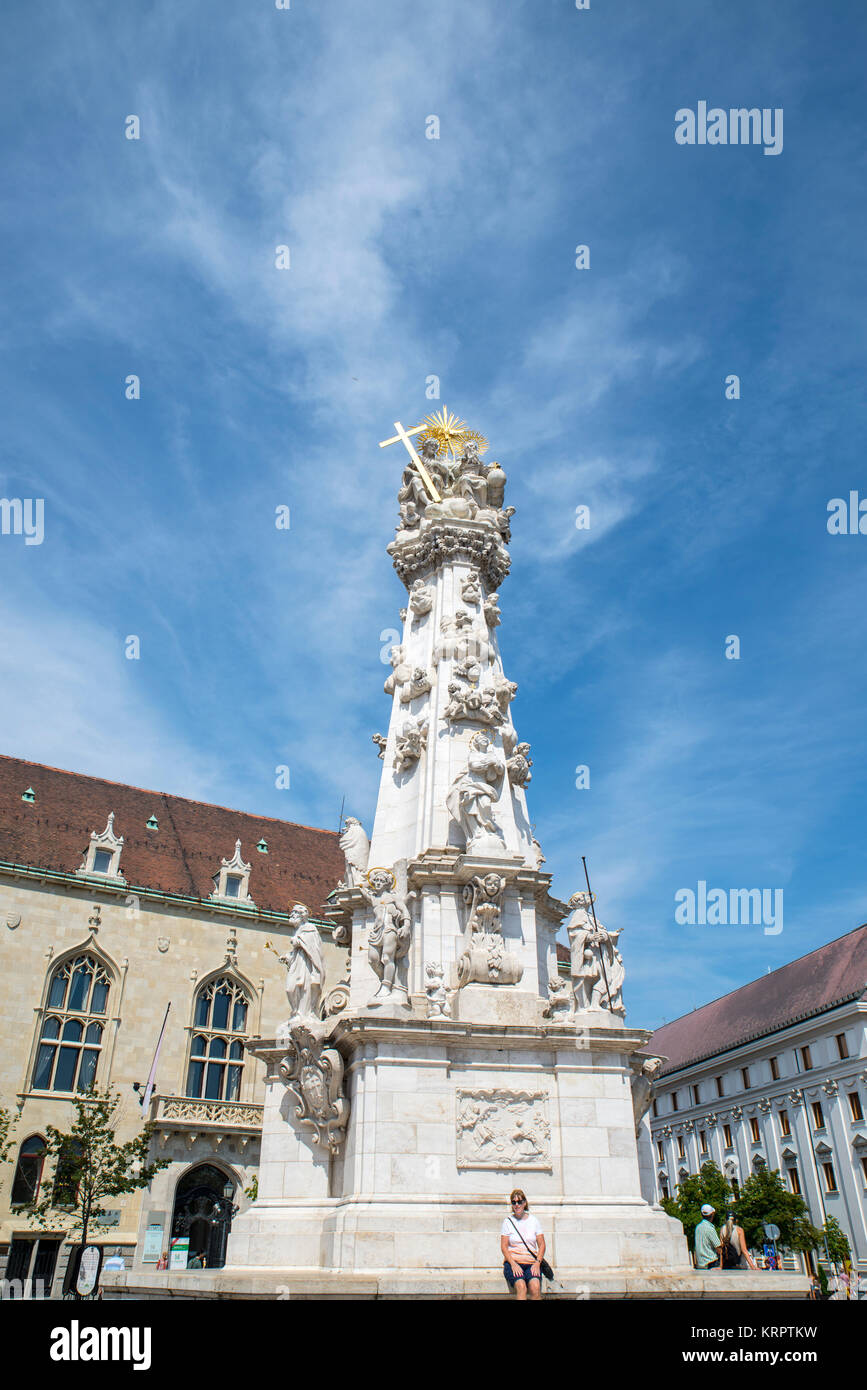 La colonna della Santa Trinità, Budapest, Ungheria Foto Stock