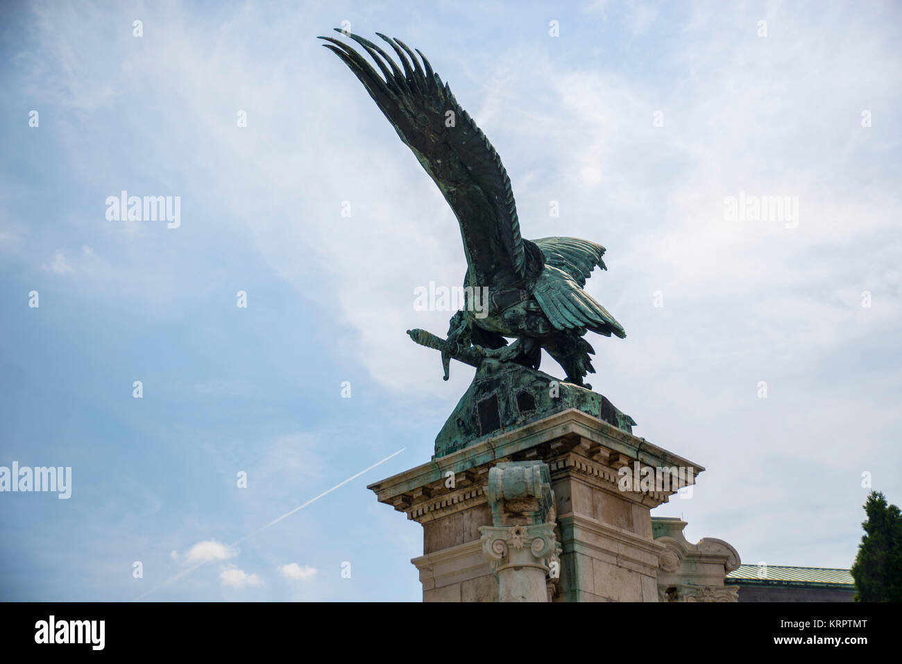 Turul uccello statua, Budapest Foto Stock