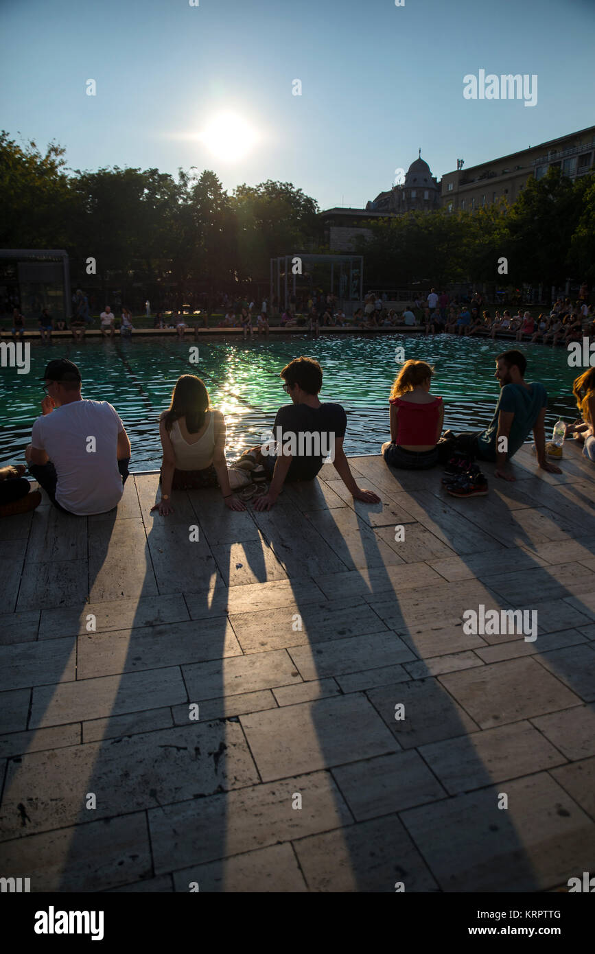 Erzsebet Square Budapest, Ungheria Foto Stock