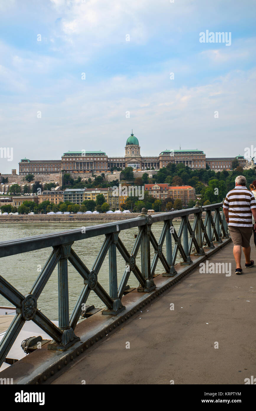 Galleria Nazionale Ungherese da Széchenyi il Ponte della Catena, Budapest Foto Stock