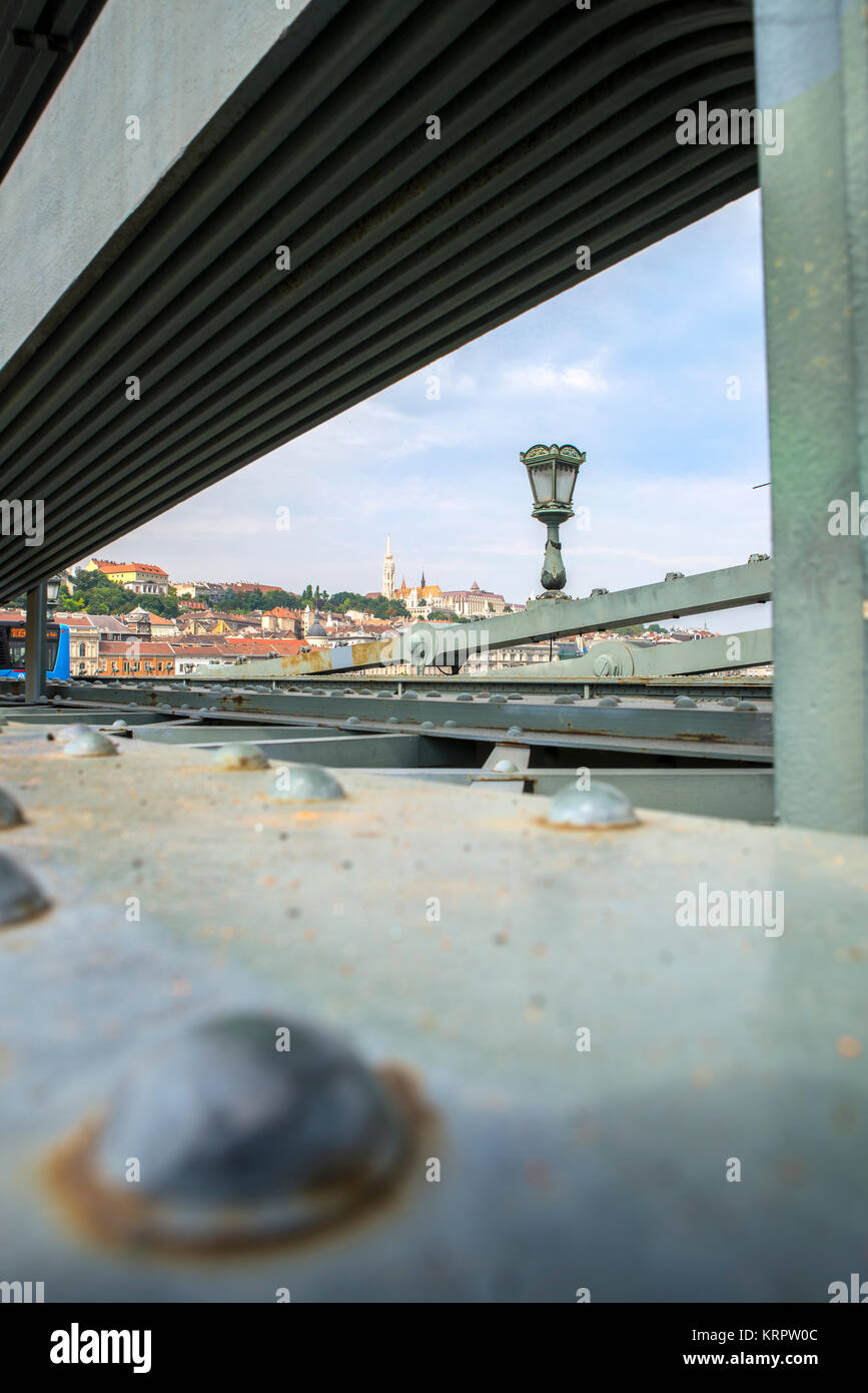 Széchenyi il Ponte della Catena, Budapest Foto Stock