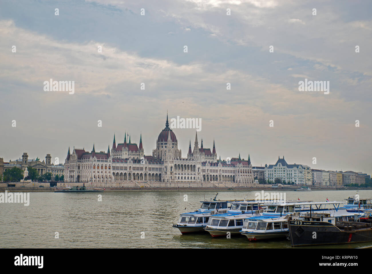 Gli edifici del Parlamento europeo sul Danubio, Budapest Foto Stock