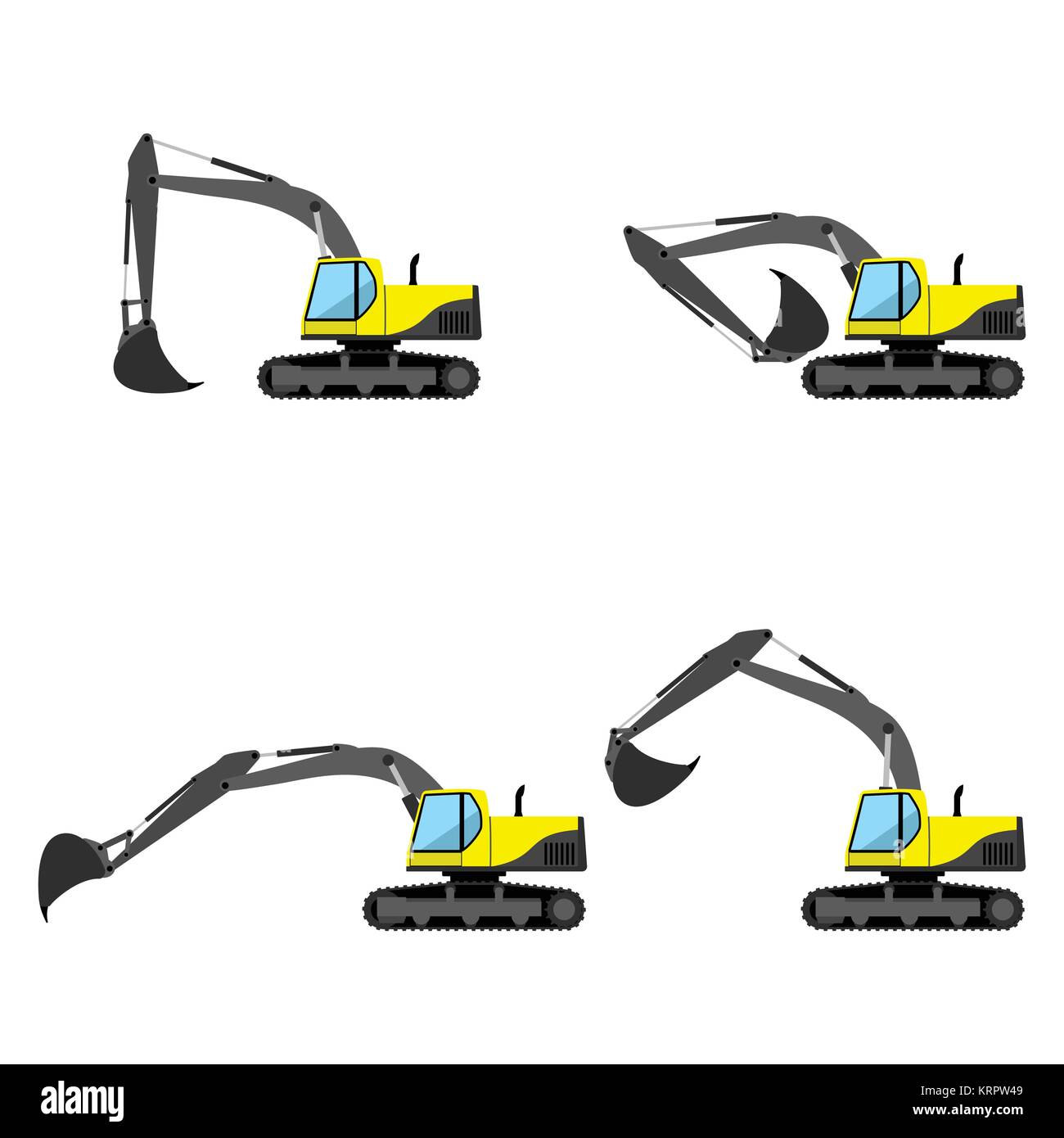 ?Escavatore aterpillar isolati su sfondo bianco Illustrazione Vettoriale