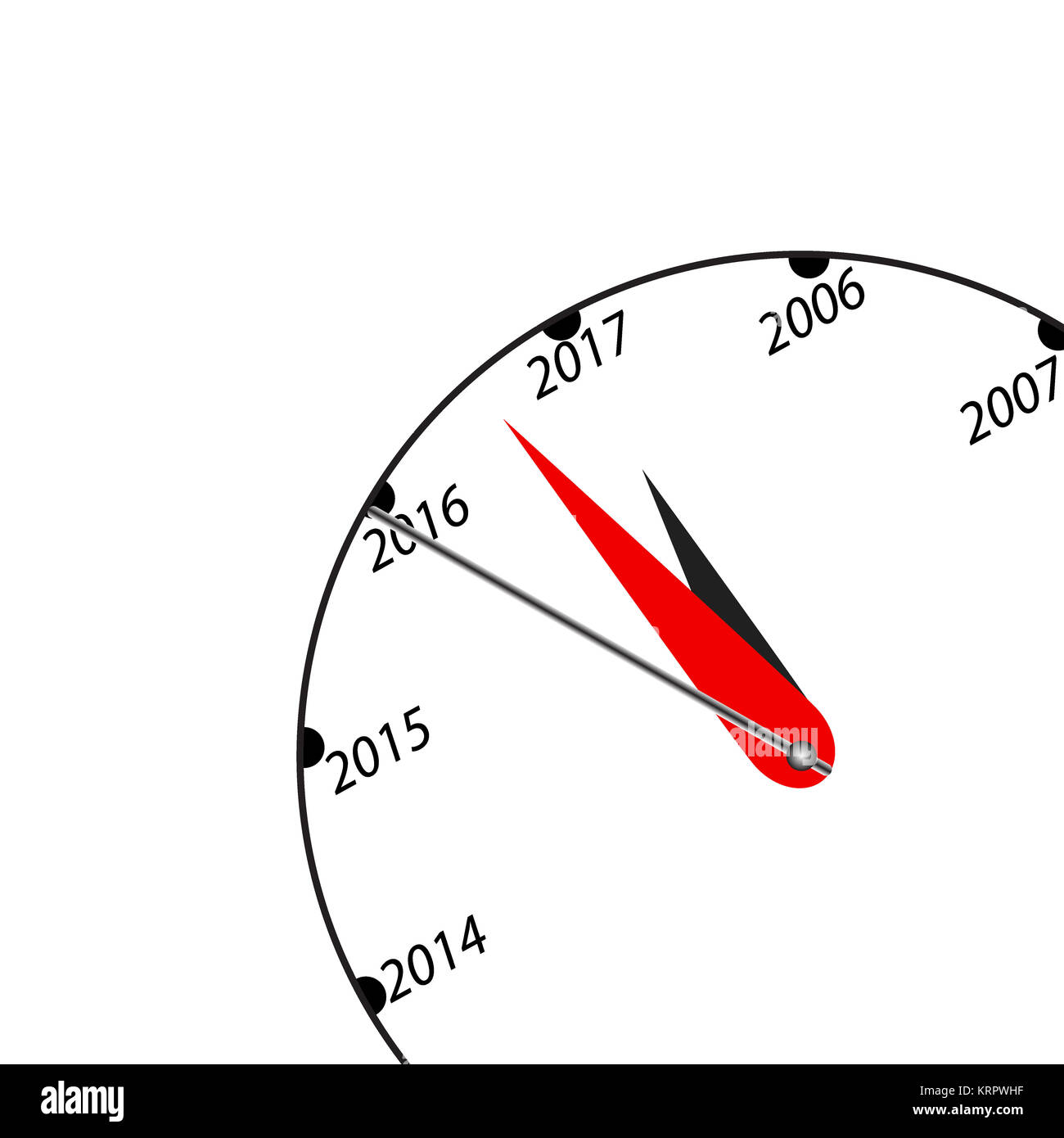 Nuovo Anno in bianco e nero orologio. Foto Stock